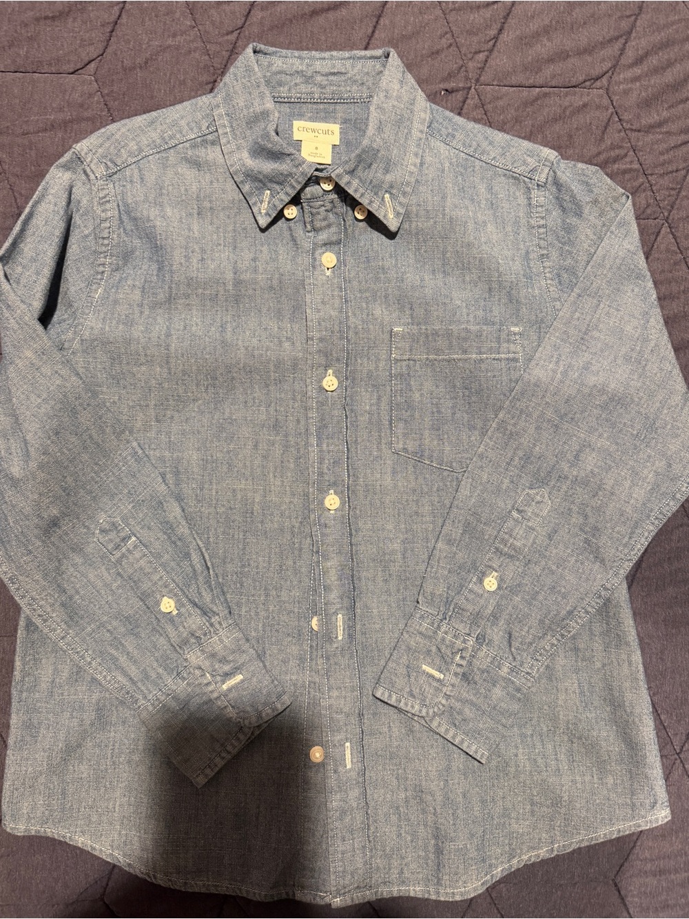 Crewcuts Chambray Button-Down Shirt in Light Blue